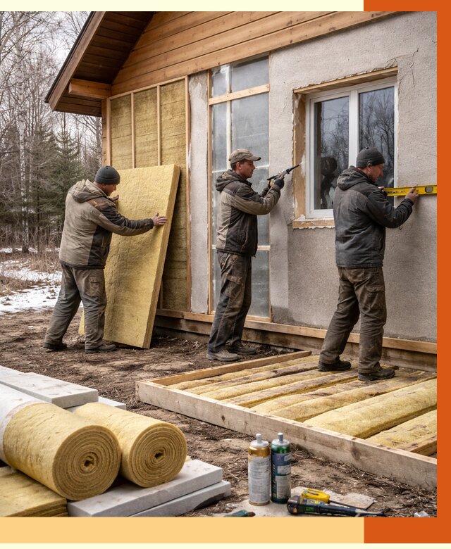 Утепление дачного дома в Камне-на-Оби от 4821 руб/м2 — недорого | ТепломастерКно