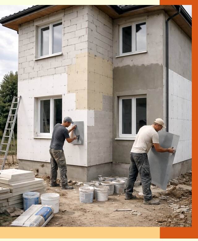 Утепление дома из газобетона в Камне-на-Оби от 4263 руб./м² — заказать у ТепломастерКно